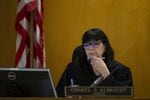 Judge Cheryl Albrecht presides over day eight of the Jeremy Christian trial in Portland, February 6, 2020.