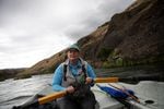 Fishing guide Amy Hazel rows a driftboat on the lower Deschutes River near Maupin, Ore., June 17, 2022. She's been guiding on the river since 1999. Full story here.