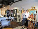 Lisa (left) and Lori Lubbesmeyer (right) at their studio in Bend.
