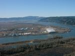 PGE's natural gas fired electricity plant on the Columbia River near Clatskanie, Oregon.