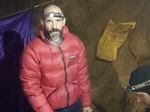 In this screen grab from video, American caver Mark Dickey, 40, talks to camera next to a colleague inside the Morca cave near Anamur, southern Turkey, Thursday, Sept. 7, 2023. Turkish and international cave rescue experts are working to save an American speleologist trapped at a depth of more than 1,000 meters (3,280 feet) in a cave in southern Turkey after he became ill.