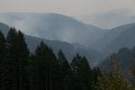 Smoke from the 36 Pit Wildfire, burning southeast of Estacada, Ore.
