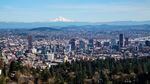 The view looking East from Portland's Pittock Mansion. 