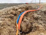 Fiber-optic cables being laid in Grant County 2022.