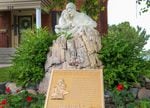 A memorial to the unborn stands in front of the Blessed Sacrament Catholic Church.