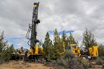 A well drilling rig works to plunge a new domestic well in the high desert east of Bend, Oregon, where state monitoring shows groundwater declines are occurring in step with climate changes and pumping. July 5, 2022.