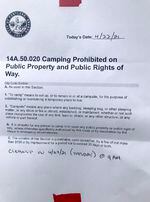 In April 2021 a private security guard with Portland Patrol Inc. who was patrolling for Downtown Clean & Safe, created a notice that falsely informed campers they must vacate the area. The notice included an illegal use of the city’s seal.