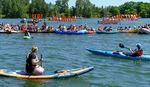 Hundreds of supporters took to the water at Portland’s Willamette Park in June of this year, calling for the removal of the lower Snake River dams in support of salmon.