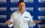 Nevada Republican U.S. Senate candidate Adam Laxalt speaks during a campaign event on Saturday in Logandale, Nev.