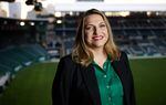 Portland Timbers and Thorns CEO Heather Davis is pictured at Providence Park. Davis was announced as the top executive of the teams on Wednesday, Jan. 25, 2023.