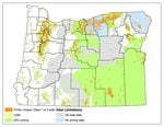 A map of soil types illustrates areas in orange that will be subject to new restrictions on commercial solar development.