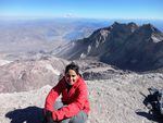 Bhavani Krishnan revived her love of outdoor exploration when she moved to the Pacific Northwest to work as a software engineer for Intel. Krishnan, pictured here on the summit rim of Mount St. Helens, often uses nature as the subject for her paintings.