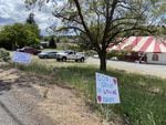 The "water crisis info center" recently set up on private property near the headgates of the main water channel for the Klamath Project in Klamath Falls. The encampment is being staffed by members of People's Rights Oregon.