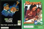Left: A Kool cigarettes advertisement targeting Black communities for a sponsored event, the Kool Jazz Festival; Right: A Newport cigarettes ad targeting young Black customers.