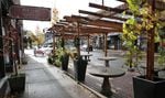 Seating outside Rue Cler in Southeast Portland.