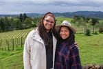 Founder of Our Legacy Harvested, Tiquette Bramlett, with one of their inaugural 'OLH Cru' interns Marcela Alcantar-Marshall at Compris Vineyard. The internship program will bring 5 BIPOC individuals to the Willamette Valley to train with a Diversity, Equity, and Inclusion (DEI)-trained winery.