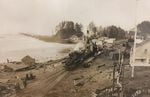 The North Jetty under construction in 1915 as seen from Barview.
