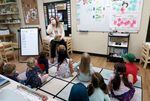 Small Wonders owner Allison Morton teaching a kindergarten class on November 2, 2021. A proposal before the Oregon Legislature would create a tax credit for child care providers in rural areas. 