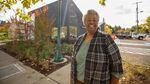 
 Lyllye Reynolds-Parker outside the UO Black Cultural Center that bears her name.

