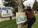 Dozens of people voiced opposition to the proposed sale of the Elliott State Forest at a State Land Board meeting in Keizer.