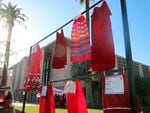 Red skirts are on display at the Arizona State Capitol in Phoenix, Wednesday, May 5, 2021, to raise awareness for missing and murdered Indigenous women and girls. Phoenix Indian Center Executive Director Patricia Hibbeler said the skirts are a huge part of the lives of Native American women and girls.