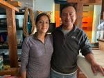 Laura and Francisco Bautista at their weaving studio in Sandy, Oregon.