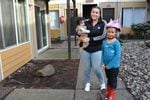 Coya Crespin with son, Titan, and daughter, Saraia, outside their apartment at Titan Manor. On Thursday, Jan. 5, 2018, she and other tenants filed a lawsuit against the complex's new owners.