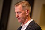 Mayor Ted Wheeler speaks at a press conference Aug. 30, 2020, in Portland, Ore.