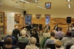 "Think Out Loud" host Dave Miller discusses the child welfare system with Oregon Department of Human Services Director Fariborz Pakeresht and Director of Child Welfare Marilyn Jones in front of a live audience at Bridge Meadows in Portland on March 27, 2019