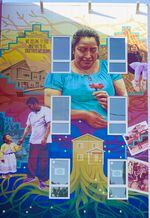 Artist Michelle Angela Ortiz's mural "Together We Bloom" adorns the walls of Las Adelitas, an affordable housing project in Portland's Cully neighborhood.