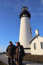 Chris Papen, acting site manager of Yaquina Head, and Katherine Fuller, acting chief ranger.