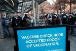 Some Republicans believe that vaccine mandates, such as this New York City requirement to enter museums and other public places, will be a potent political issue in 2022.