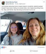 Diane Murray Fleck posted a selfie after cooking and delivering meals for Pandemic Partners with her daughter Molly. 