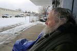 John Steele waits outside an emergency overnight shelter in Bend on Dec. 27, 2021.