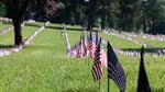 Flags honor service members at Willamette National Cemetery on Memorial Day in 2016.