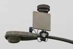 A ShotSpotter detection device mounted on a lamp post in East Palo Alto, Calif. on Thursday, Feb. 18, 2010. 