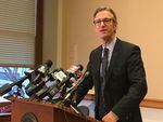 Portland Mayor Ted Wheeler answers questions from the press on Friday, Jan. 6, 2017.