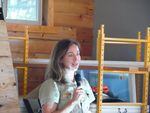 Erin Phelps, Ninemile District Ranger on the Lolo National Forest in Montana, speaks at a community briefing during the 2017 fire season. 