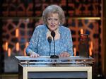 Betty White accepts the legend award at the TV Land Awards at the Saban Theatre April 11, 2015, in Beverly Hills, Calif.