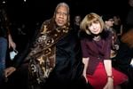 2011: Andre Leon Talley and Anna Wintour attend the Donna Karan New York Fall 2011 fashion show during Mercedes-Benz Fashion Week on February 14 in New York City.