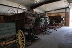 Mike Handley's wagons are kept in a barn on his ranch.