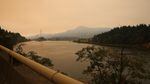 Smoke from the Eagle Creek Fire fills the air near the Bonneville Dam along I-84 on Sept. 14, 2017.