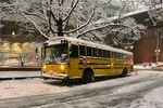 A Catlin Gabel school bus was stranded near the Multnomah Athletic Club in Portland, Feb. 22, 2023.