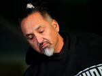 Richard Fierro talks during a news conference outside his home Monday about his efforts to subdue the gunman in Saturday's fatal shooting at Club Q in Colorado Springs, Colo.