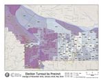 Citywide voter turnout by precinct in Portland, Oregon.
