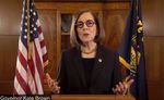 Oregon Gov. Kate Brown delivers her state of the state address on Feb. 3, 2022.