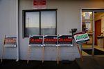 Campaign signs for Port of Vancouver Commissioner race outside the ILWU building in downtown Vancouver. 