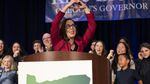 Gov. Kate Brown celebrates her Election Night victory at the Democratic Party of Oregon 2018 election party on Nov. 6, 2018 in Portland, Oregon.