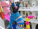The pinata 'Alebrijes, Tonas y Nahuales' won first place in the pinata competition organized by the Museum of Folk Art of Mexico City.  By René Bautista Lemus.
