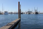 Commercial fishing boats tied up at the Charleston Marina in Coos Bay. Seafood processing accounts for about two-thirds of food manufacturing jobs in Coos County.
